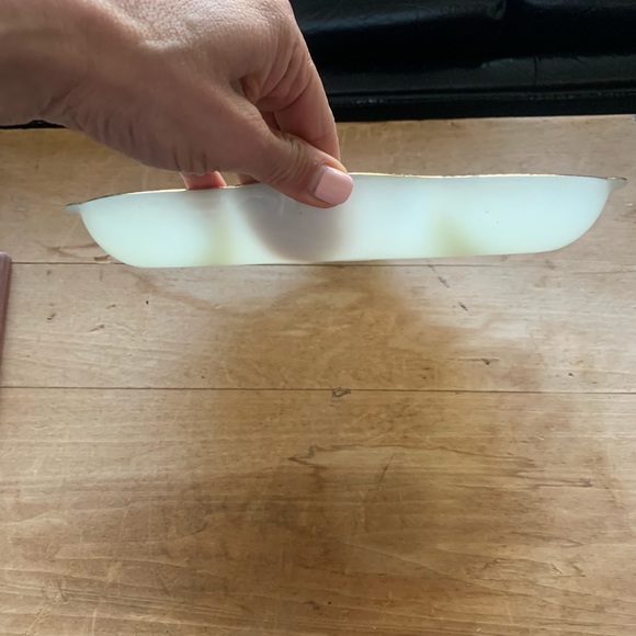 Vintage Fire King Milk Glass and Gold Candy Dish - Picture 7 of 7